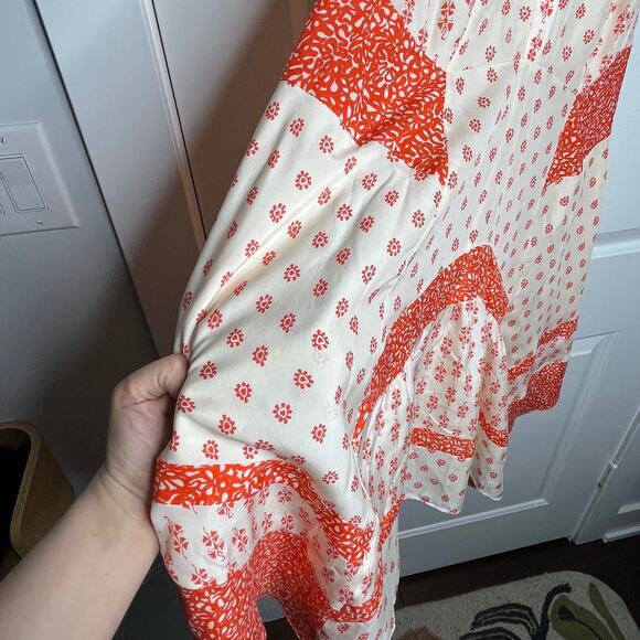 Rebecca Taylor Block Print Mix Silk Dress Size 6 Flawed - Picture 8 of 12